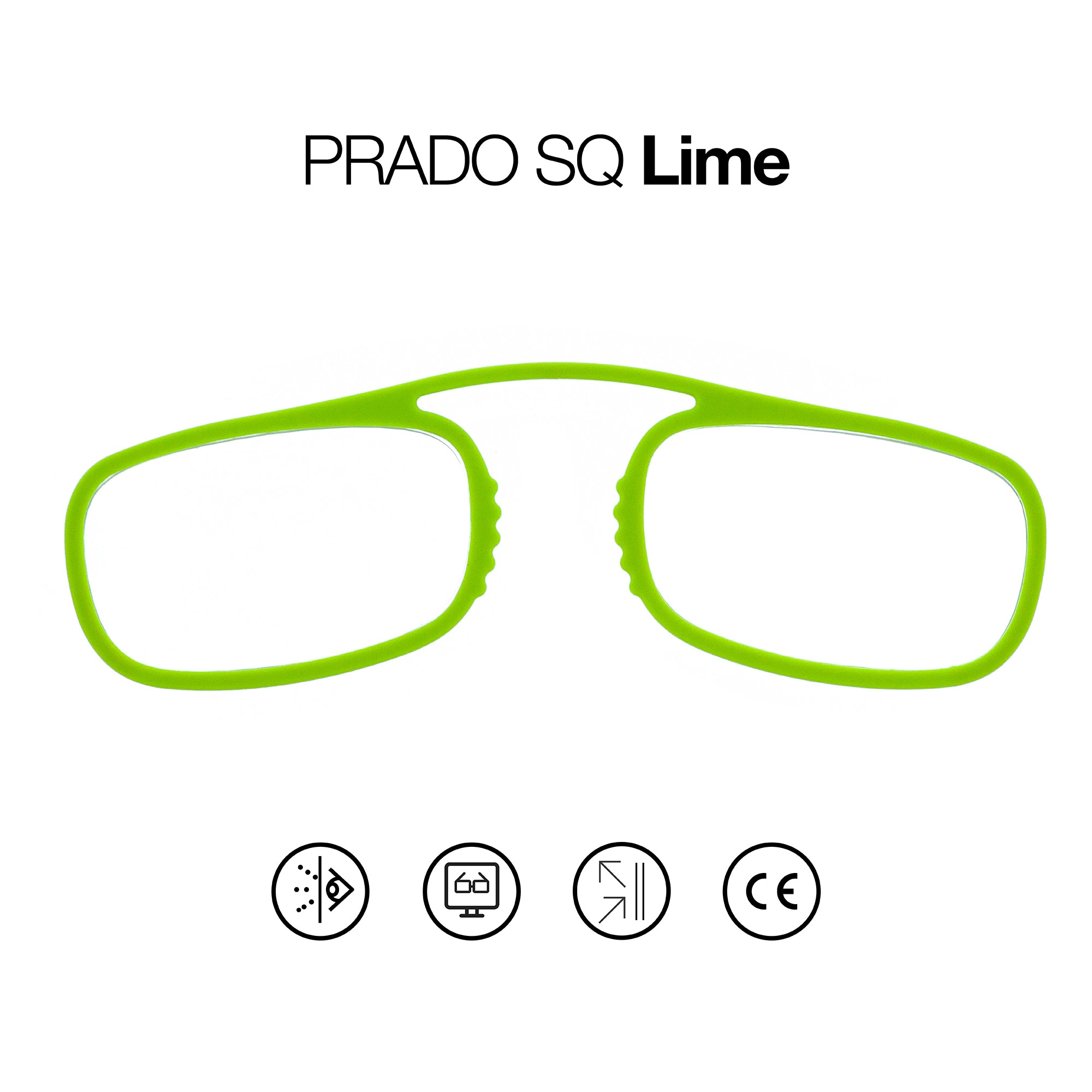 Prado Lime Armless Square glasses